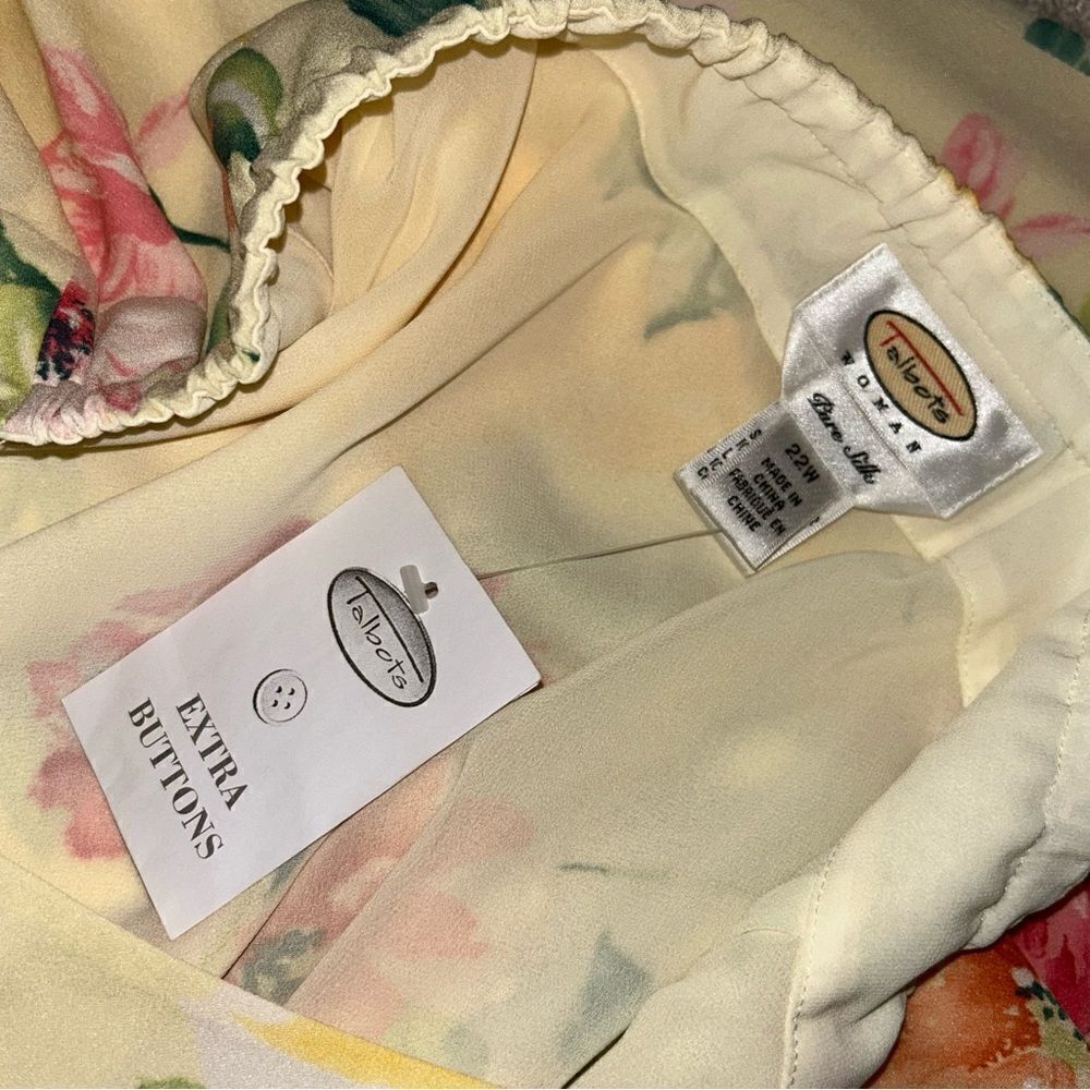 Talbots NWT Silk Yellow Floral Midi Skirt - Picture 4 of 5